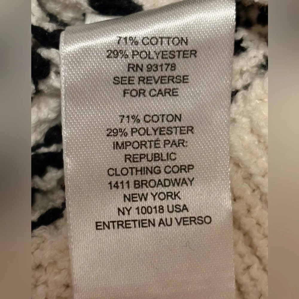 Elie Tahari Knit Tank Top Black Cream Textured Sweater Camisole Size M - Picture 5 of 5